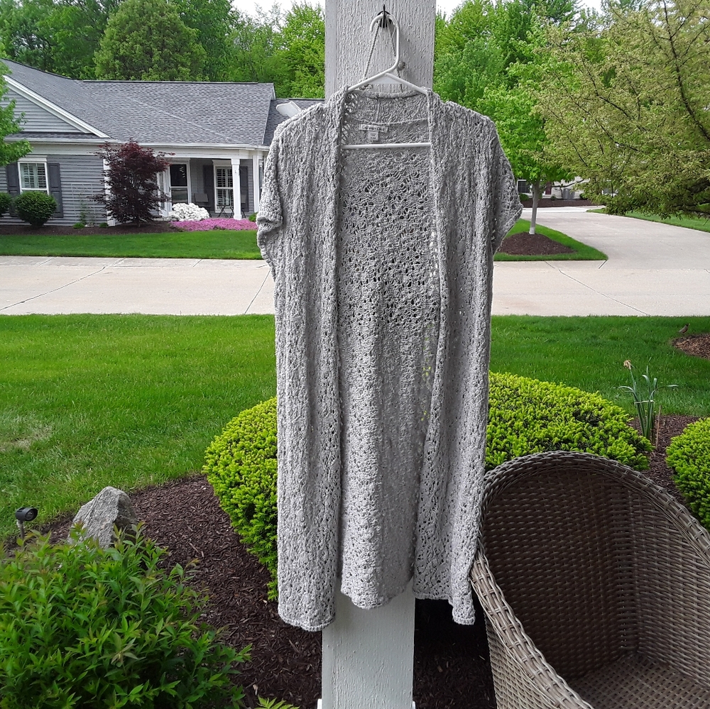 Coldwater Creek Open Knit Cardigan Duster